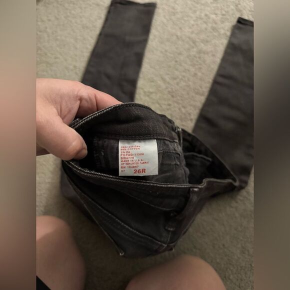 Ag Adriano Goldschmid Premium Skinny Jeans Distressed Black Size 26 T - Picture 5 of 8